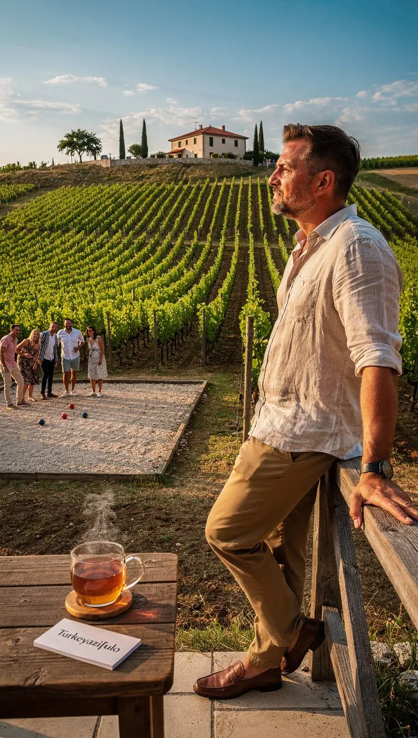 Prikaz muškarca koji uživa u šalici čaja s energijom i vitalnošću.